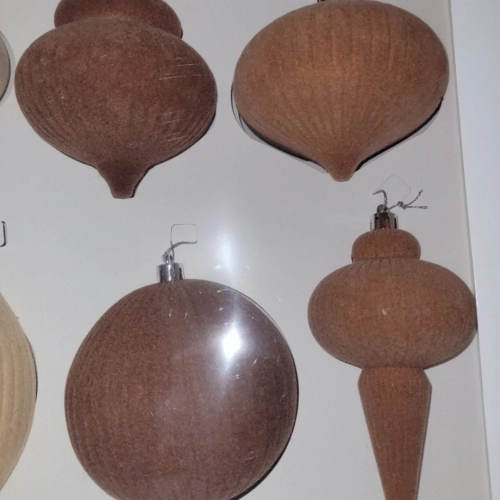 Target Wondershop Textured Ornament Set - Brown and Cream